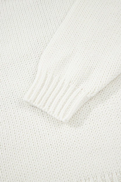 Western Bow Tie Boots Embroidered Drop Shoulder Sweater