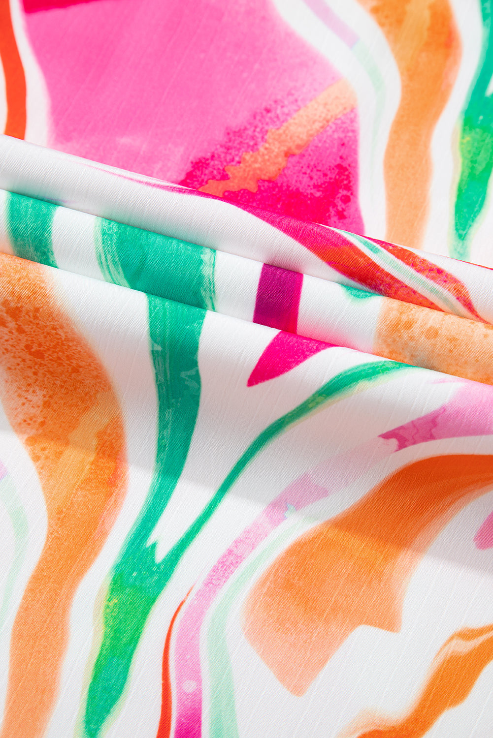 Abstract Ruffle Sleeve Smocked Maxi Dress