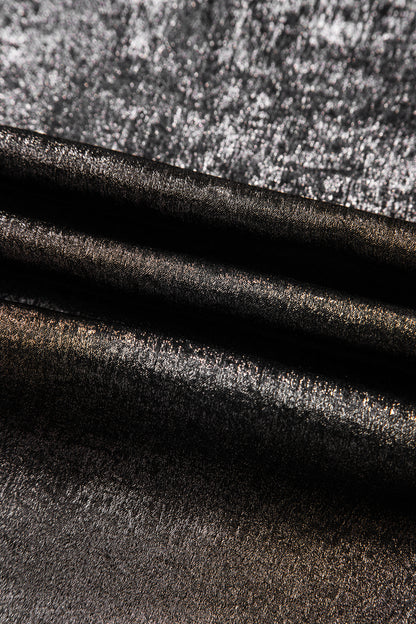 Metallic Ruffle Trim Sleeveless Round Neck Top