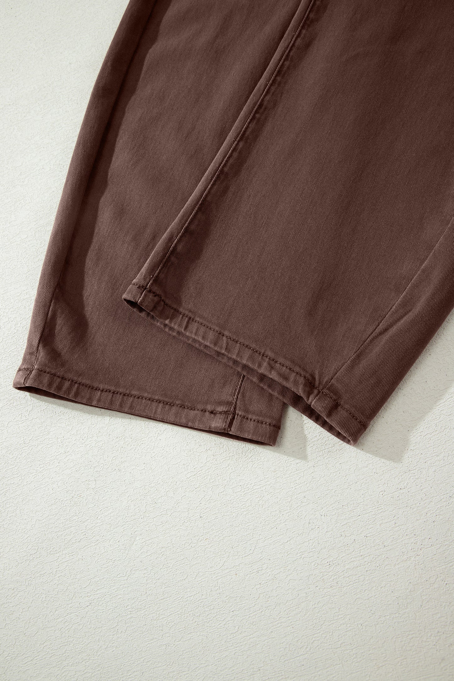 Solid Denim Patch Pocket Barrel Leg Jeans