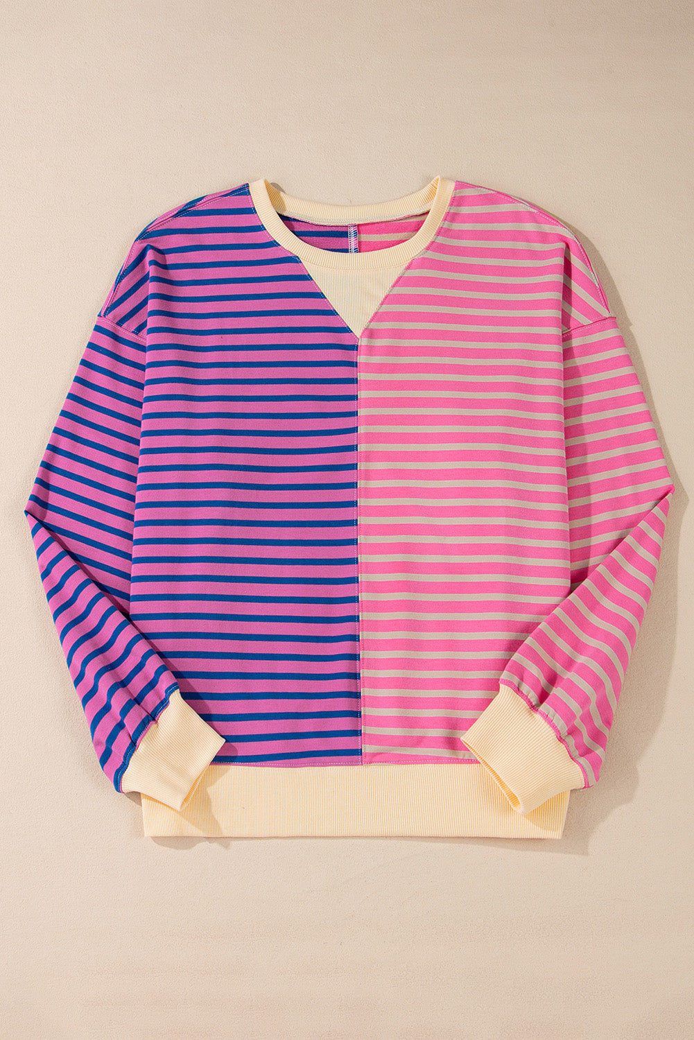 Stripe Colorblock Oversized Sweatshirt