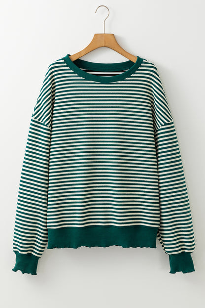 Stripe Drop Shoulder Long Sleeve Top