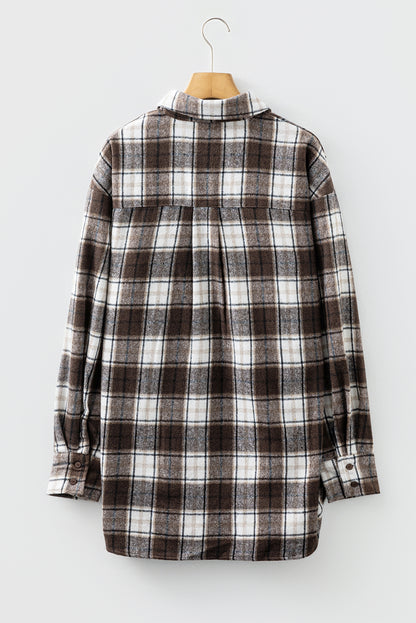 Plaid Flannel Chest Pocket Boyfriend Shacket