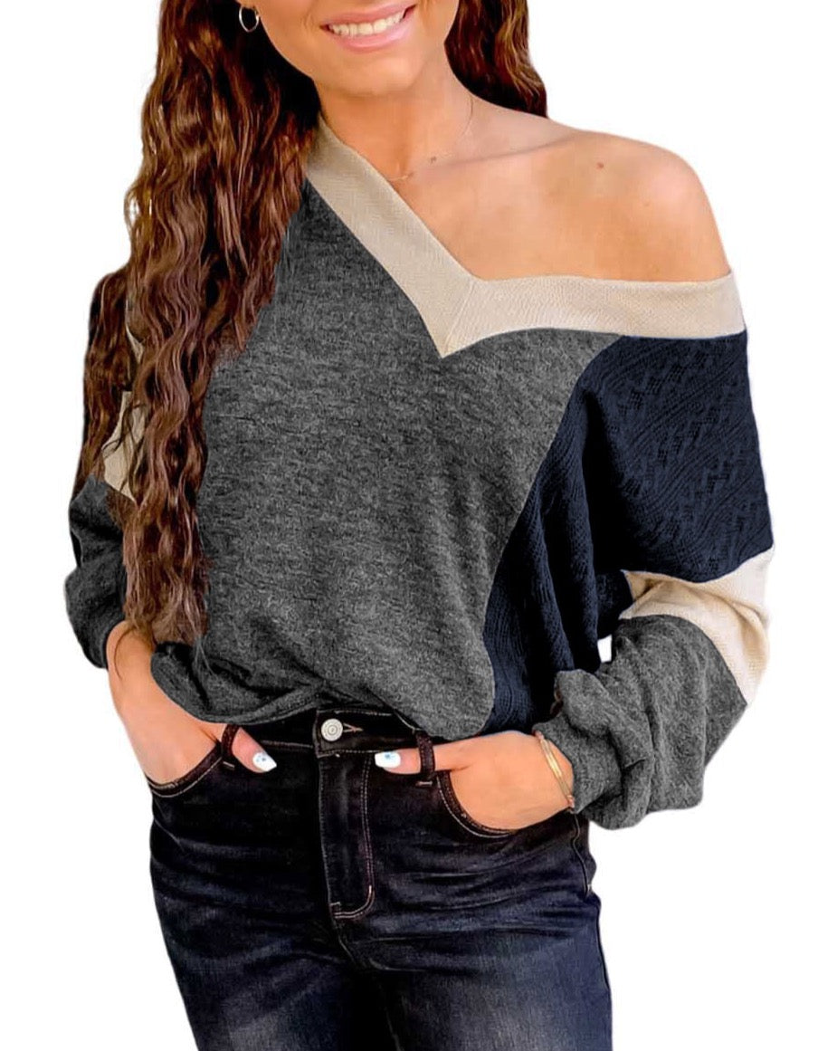 Colorblock Long Sleeve Top