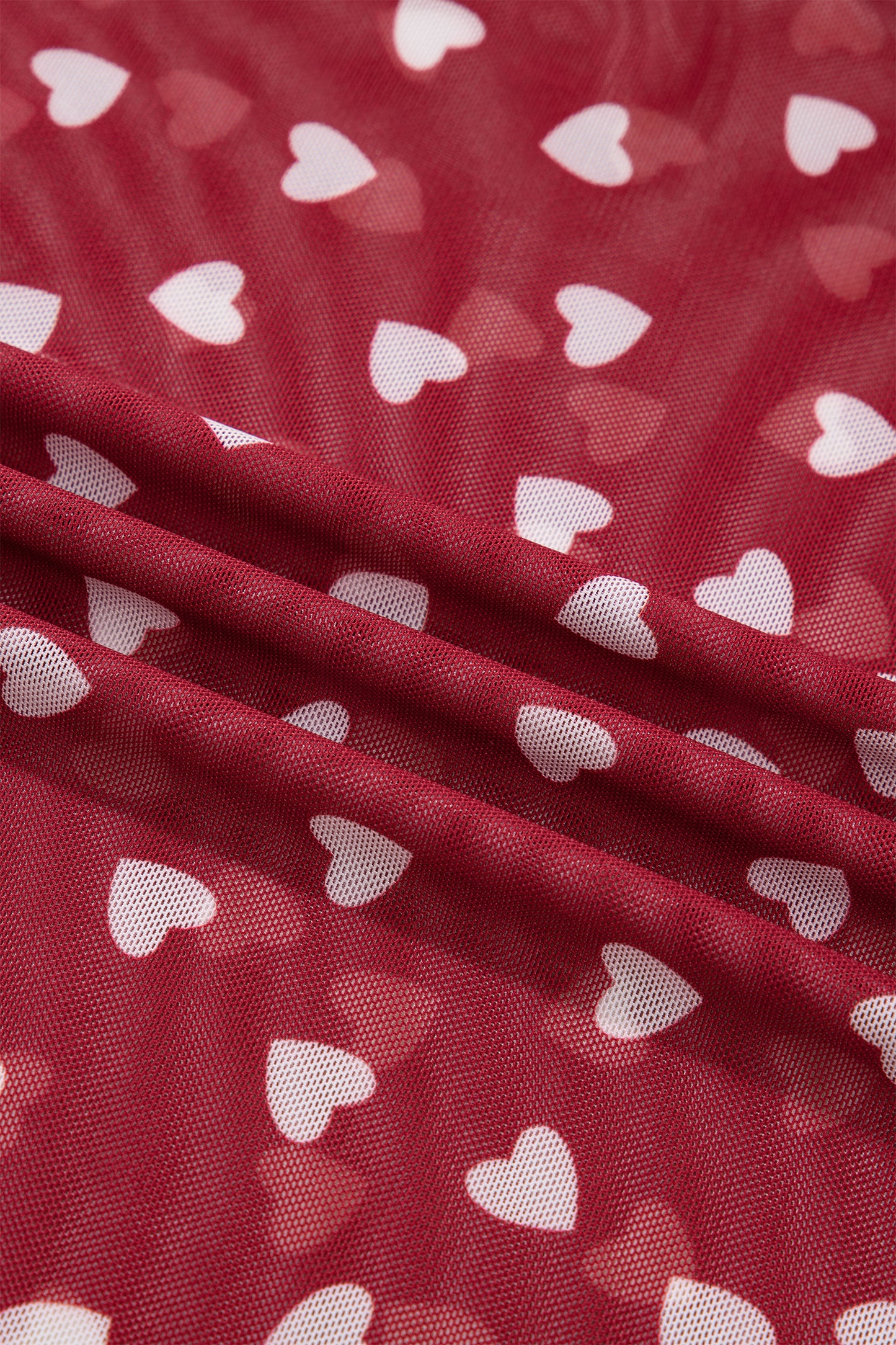Heart Mesh Short Sleeve Top