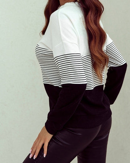 Stripe Colorblock Long Sleeve Top