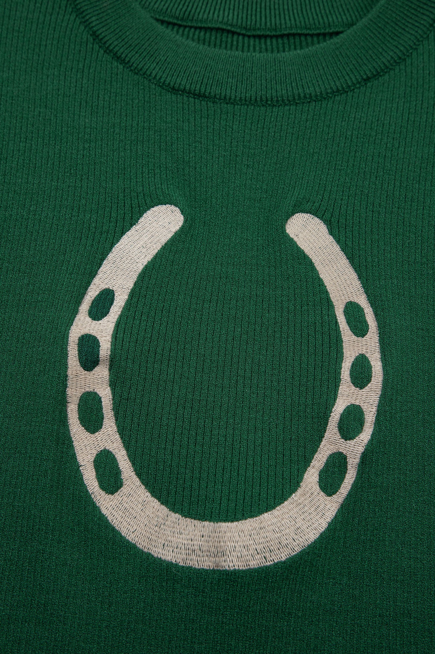 Western Horseshoe Graphic Short Sleeve Sweater