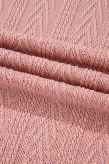 Floral Patchwork Textured Knit V-Neck Blouse