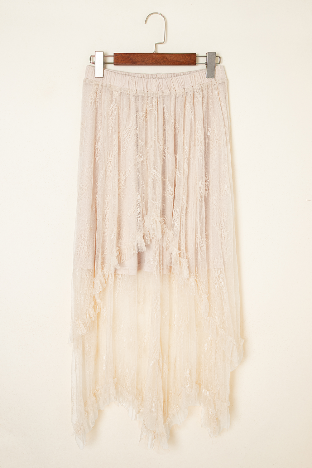 Lace Cascading Tiered High Waist Maxi Skirt