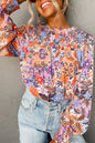 Floral Smocked Bishop Sleeve Blouse