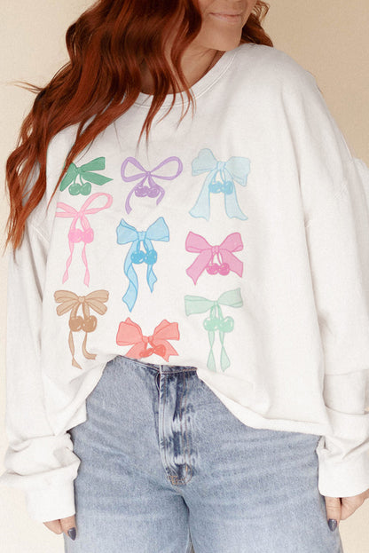 Bow Drop Shoulder Sweatshirt