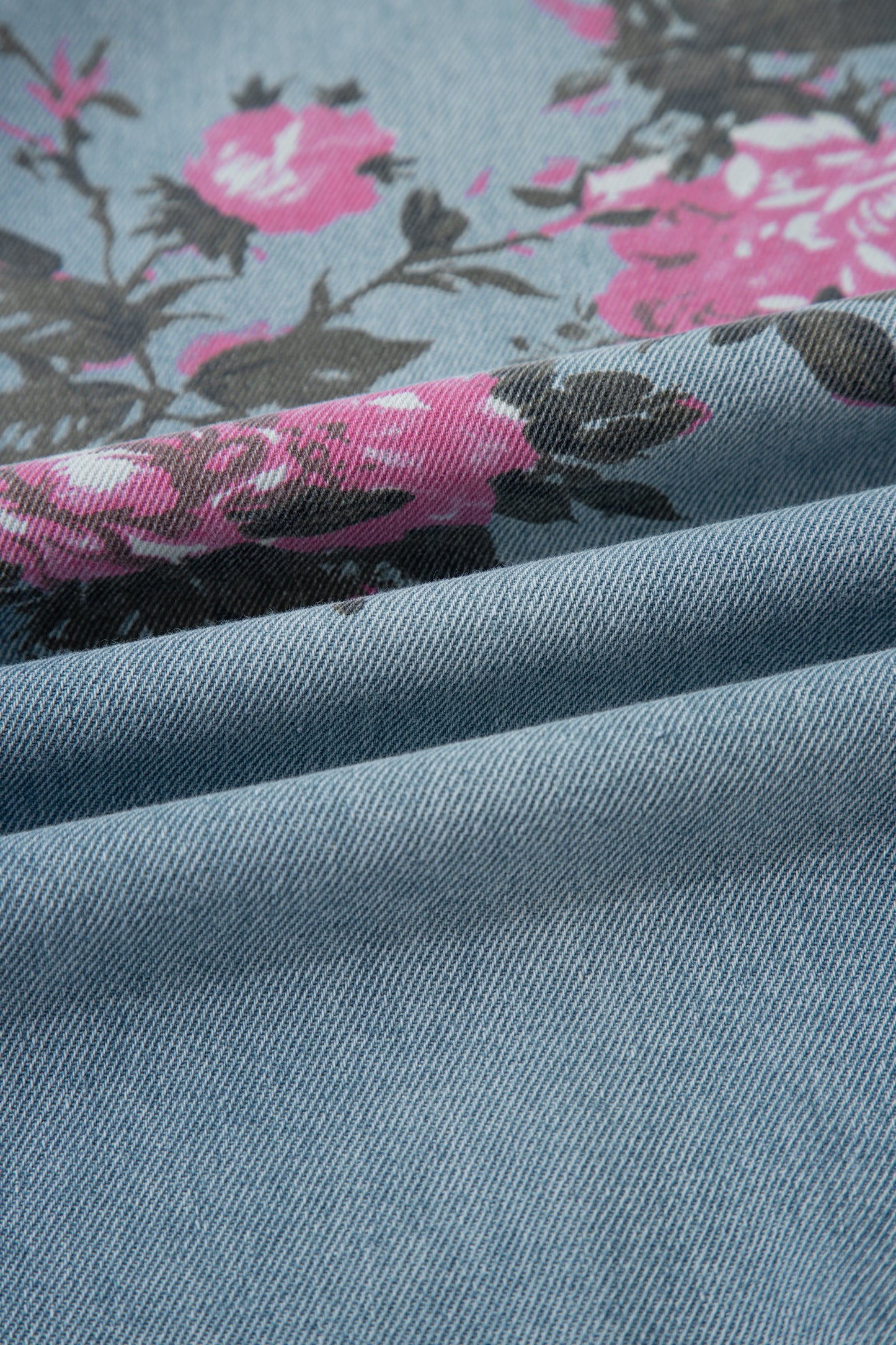 Floral Denim Wide Leg Jeans