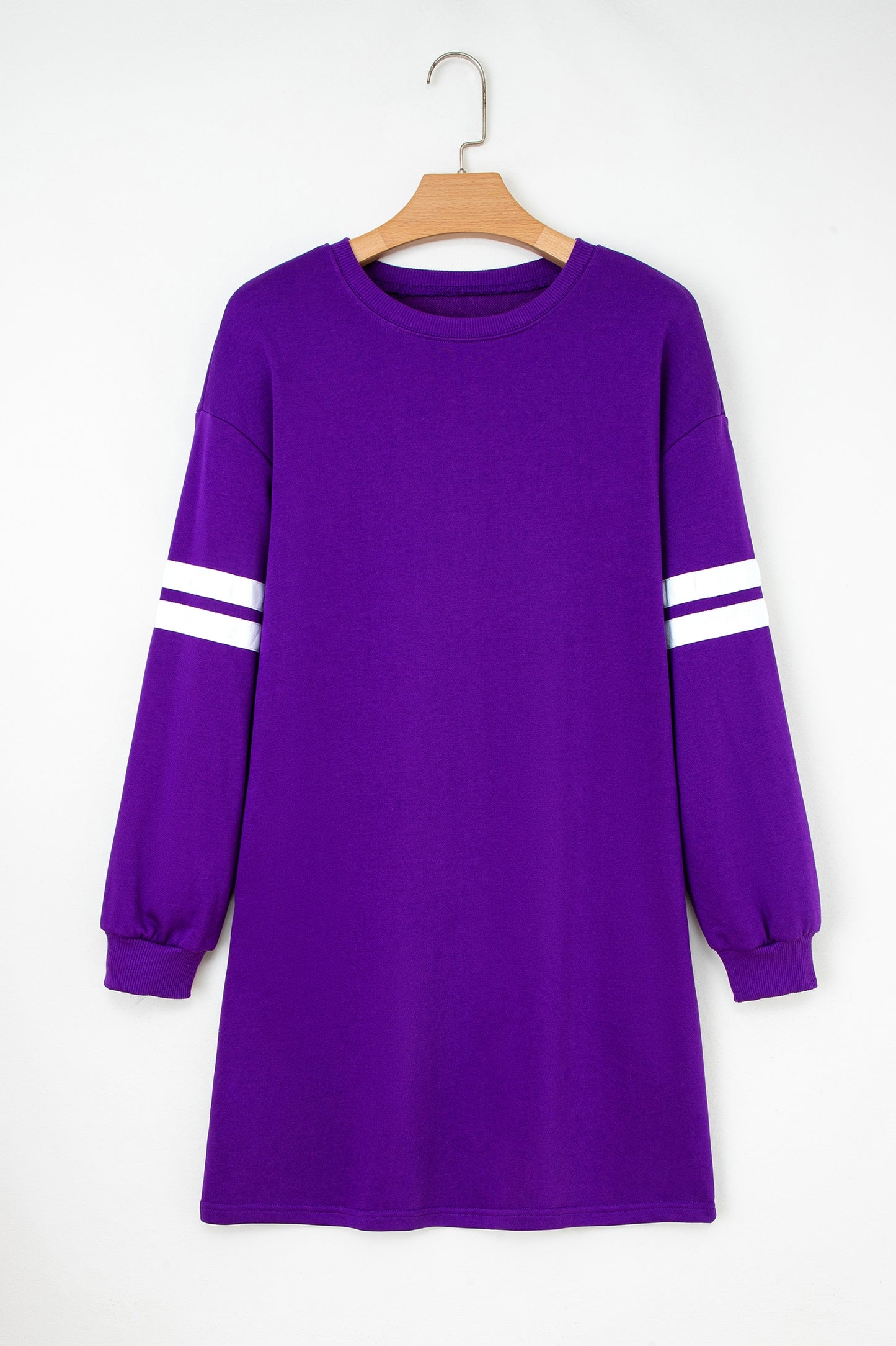 Varsity Stripe Long Sleeve Sweatshirt Dress