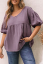 Gauze Short Bubble Sleeve Top