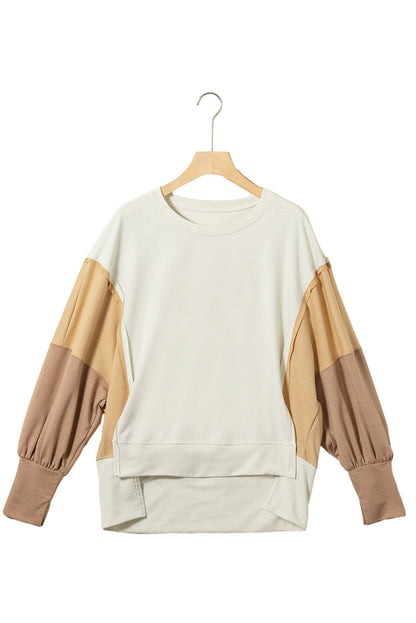 Colorblock Reverse Seam Oversized Sweatshirt