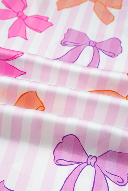 Stripe Bow Tie Shirt and Pants Pajama Set