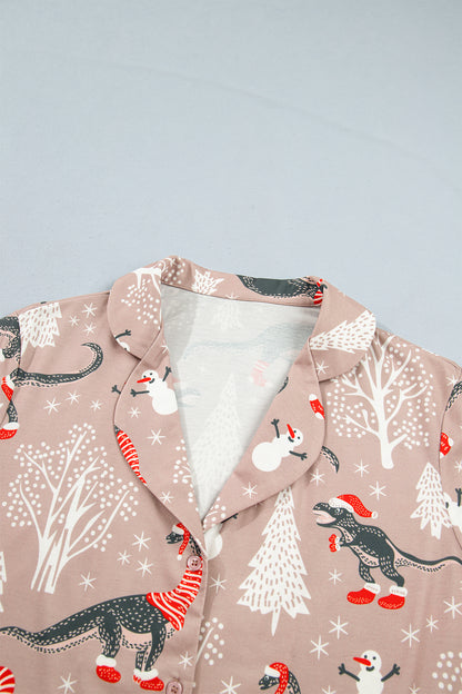 Christmas Dinosaurs Top & Pants Pajama Set