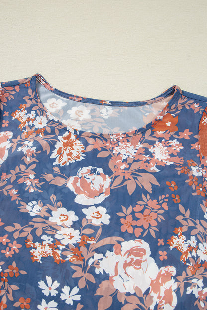 Floral Mesh Long Sleeve Top