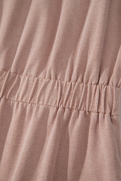 Mineral Wash Scoop Neck Elastic Waist Mini Dress