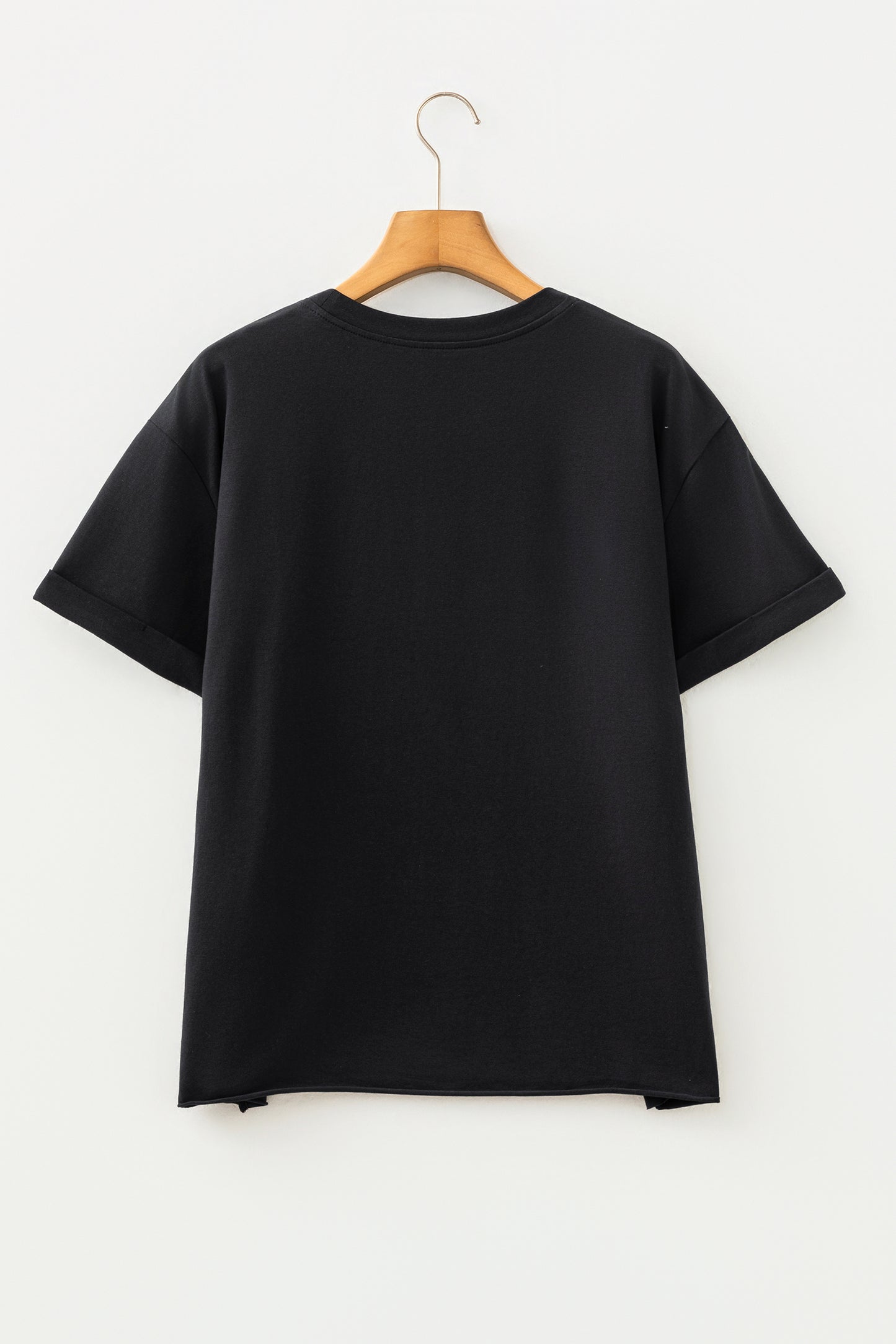 Camo Game Day Letter Graphic Round Neck T-Shirt