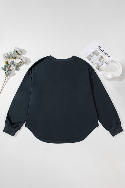 Plus Size Solid Ribbed Edge Studded Mineral Wash Top