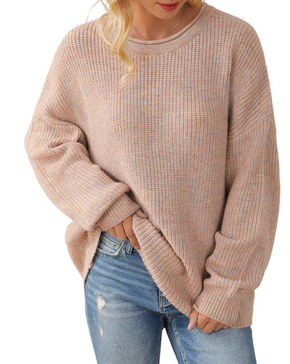 Rolled Edge Drop Shoulder Sweater