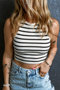 Stripe Cropped Slim Tank Top