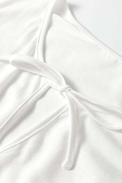 Plus Size Solid Bow-Tie Peplum Tank Top