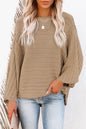 Ribbed Reserve Seam Dolman Sleeve Top