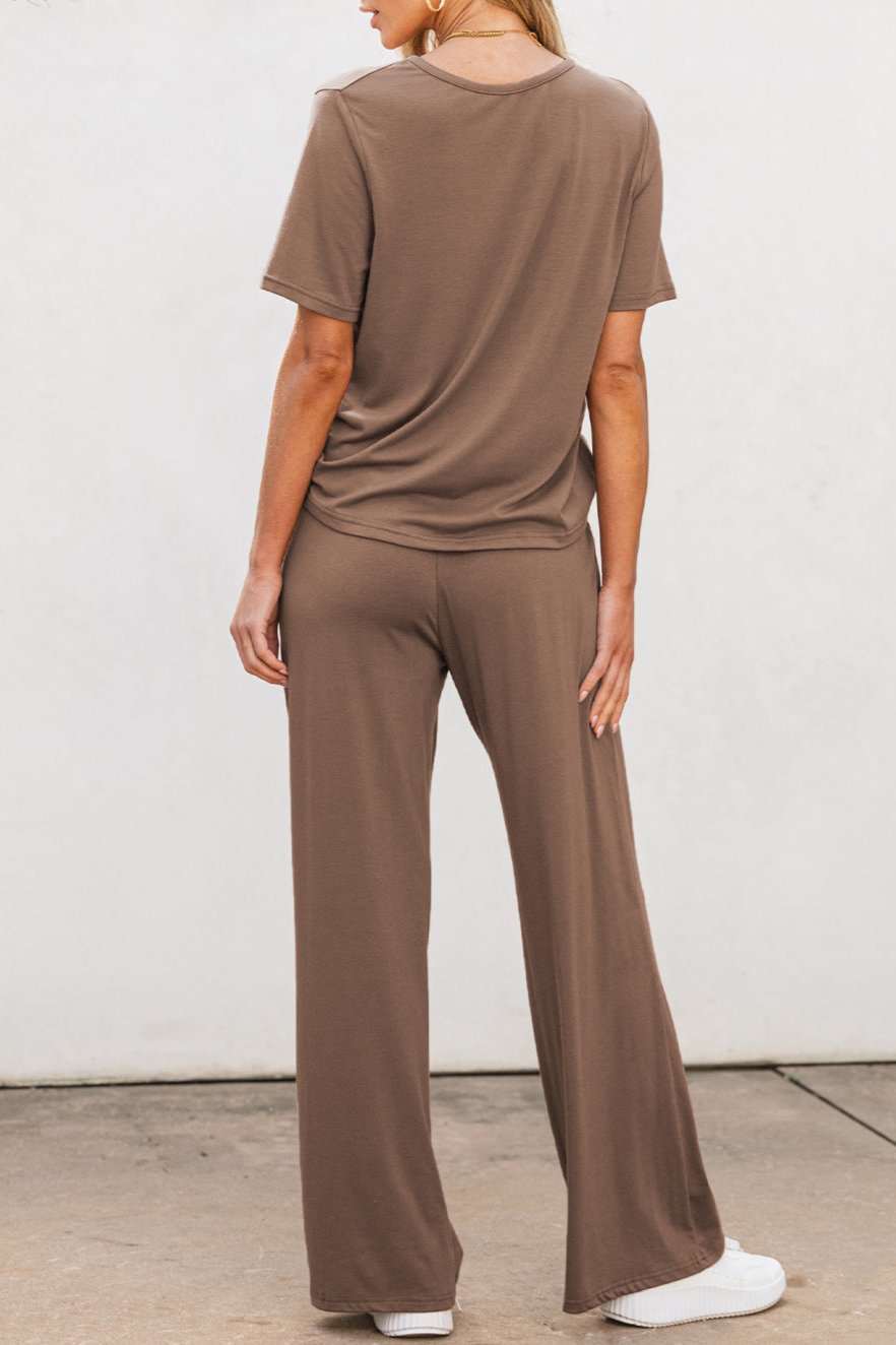 T-Shirt and Wide Leg Pants Set