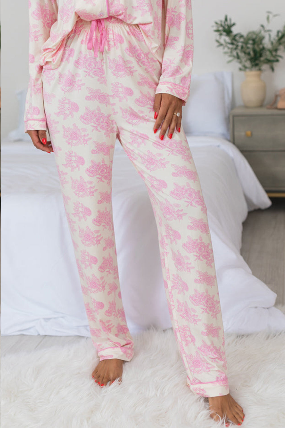 Floral Top and Pants Pajama Set