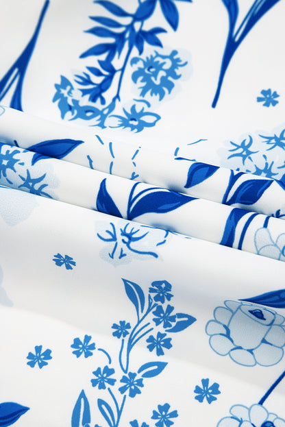 Plus Size Floral Sweetheart Neck Midi Dress