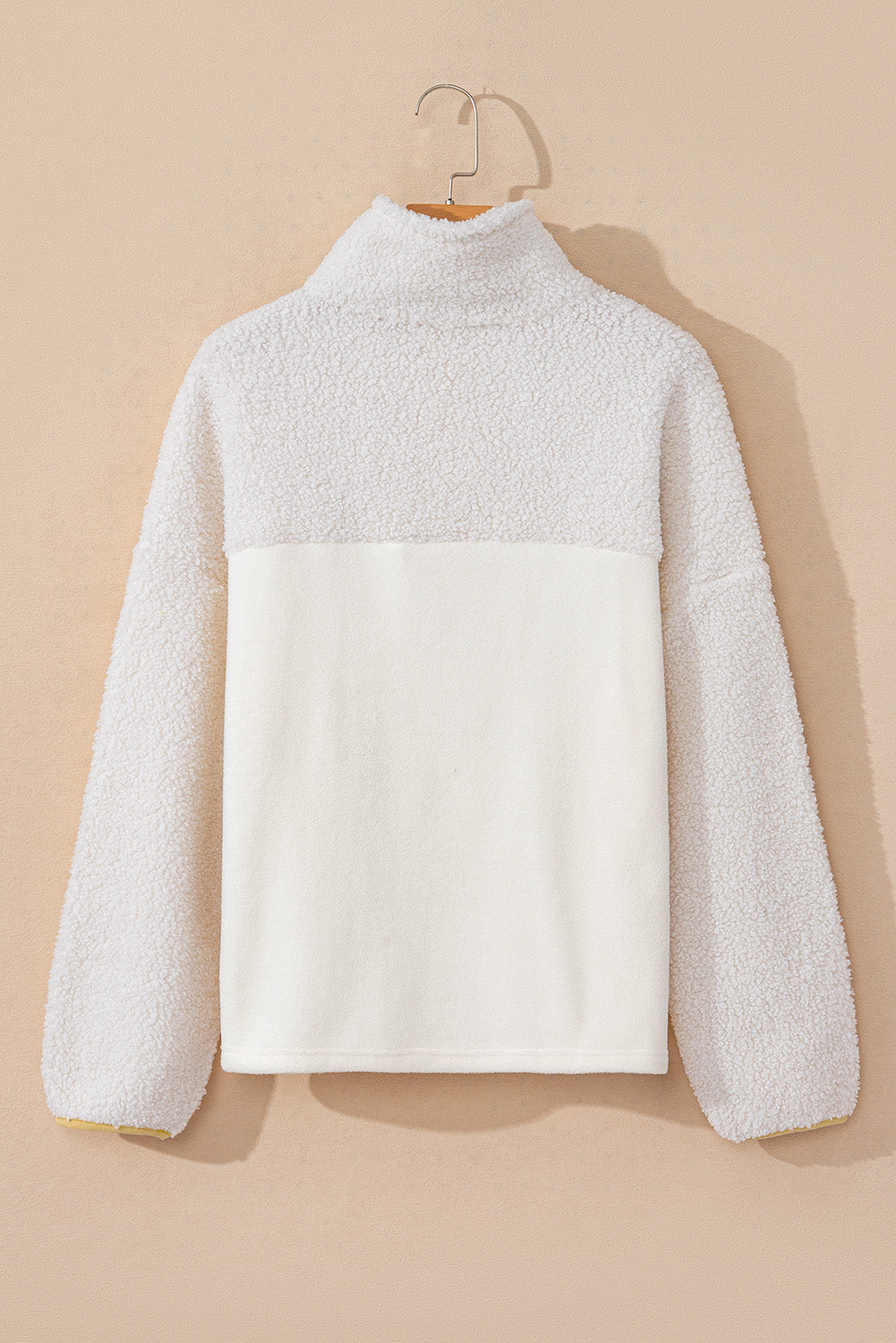 Sherpa Patchwork Half Buttoned Sweatshirt