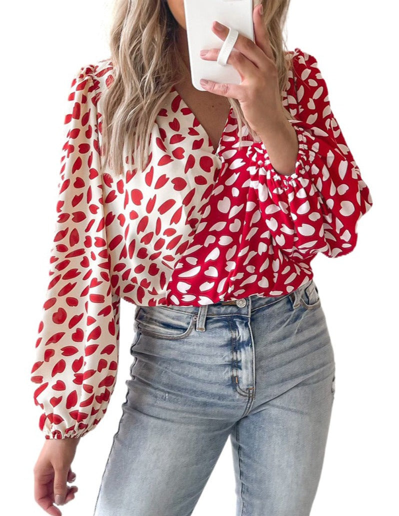 Petal Print Long Sleeve Bodysuit