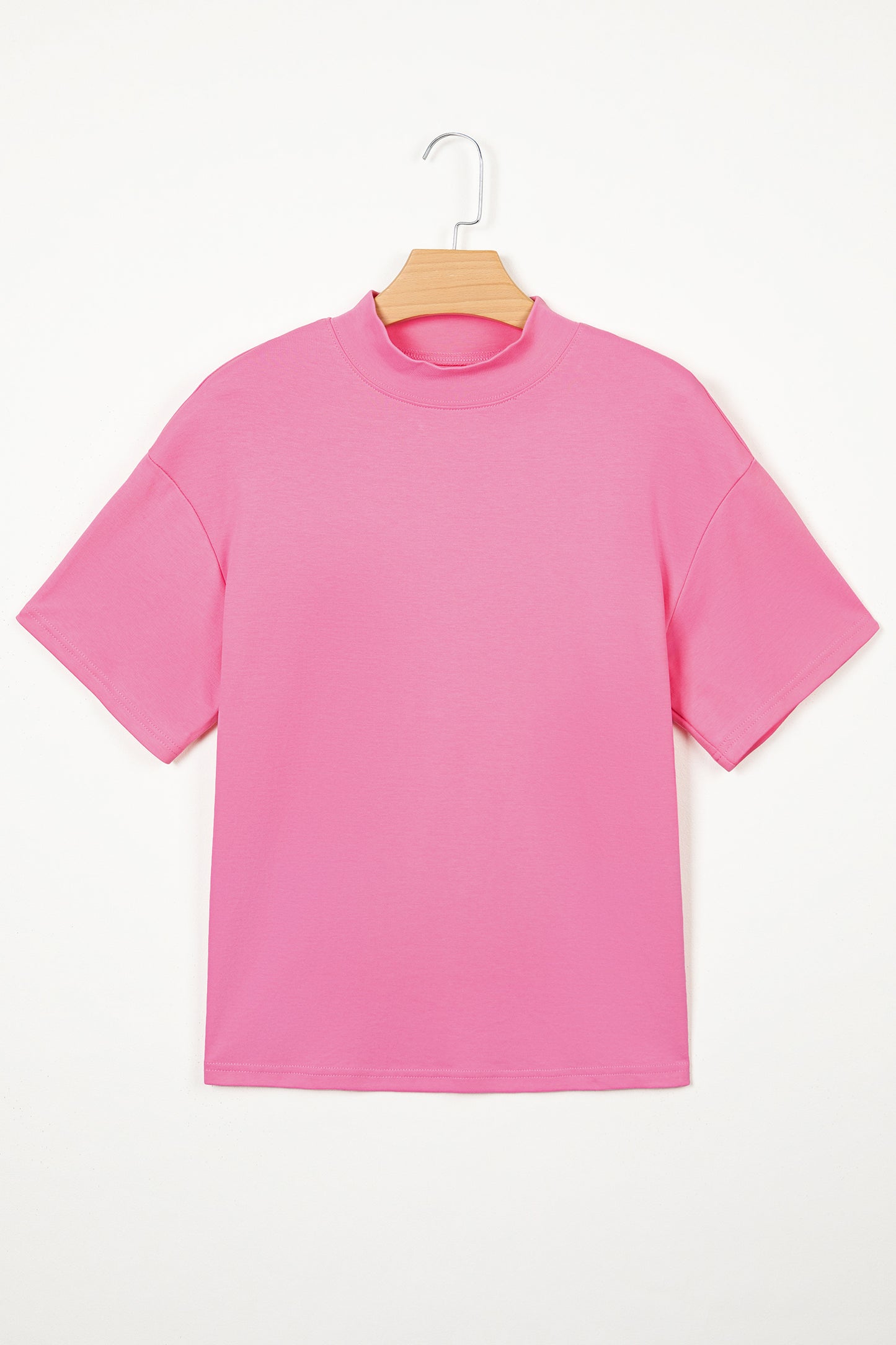 Oversized Solid Color High Neck Tee