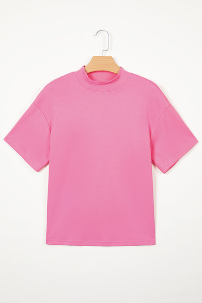 Oversized Solid Color High Neck Tee