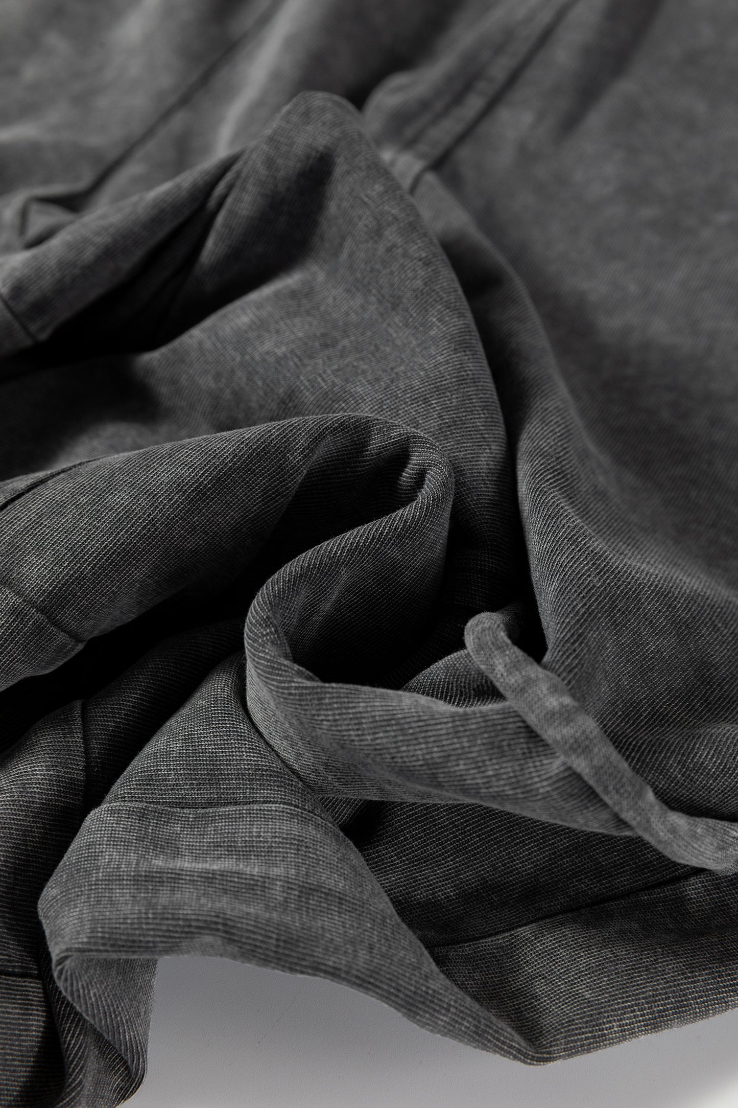 Mineral Wash High Waist Raw Hem Pants