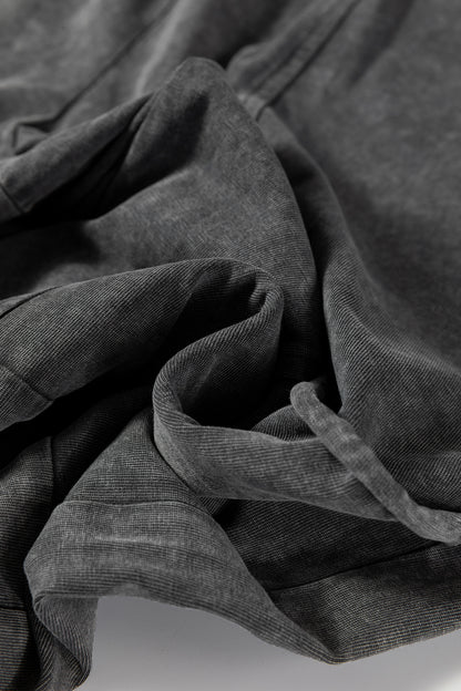 Mineral Wash High Waist Raw Hem Pants