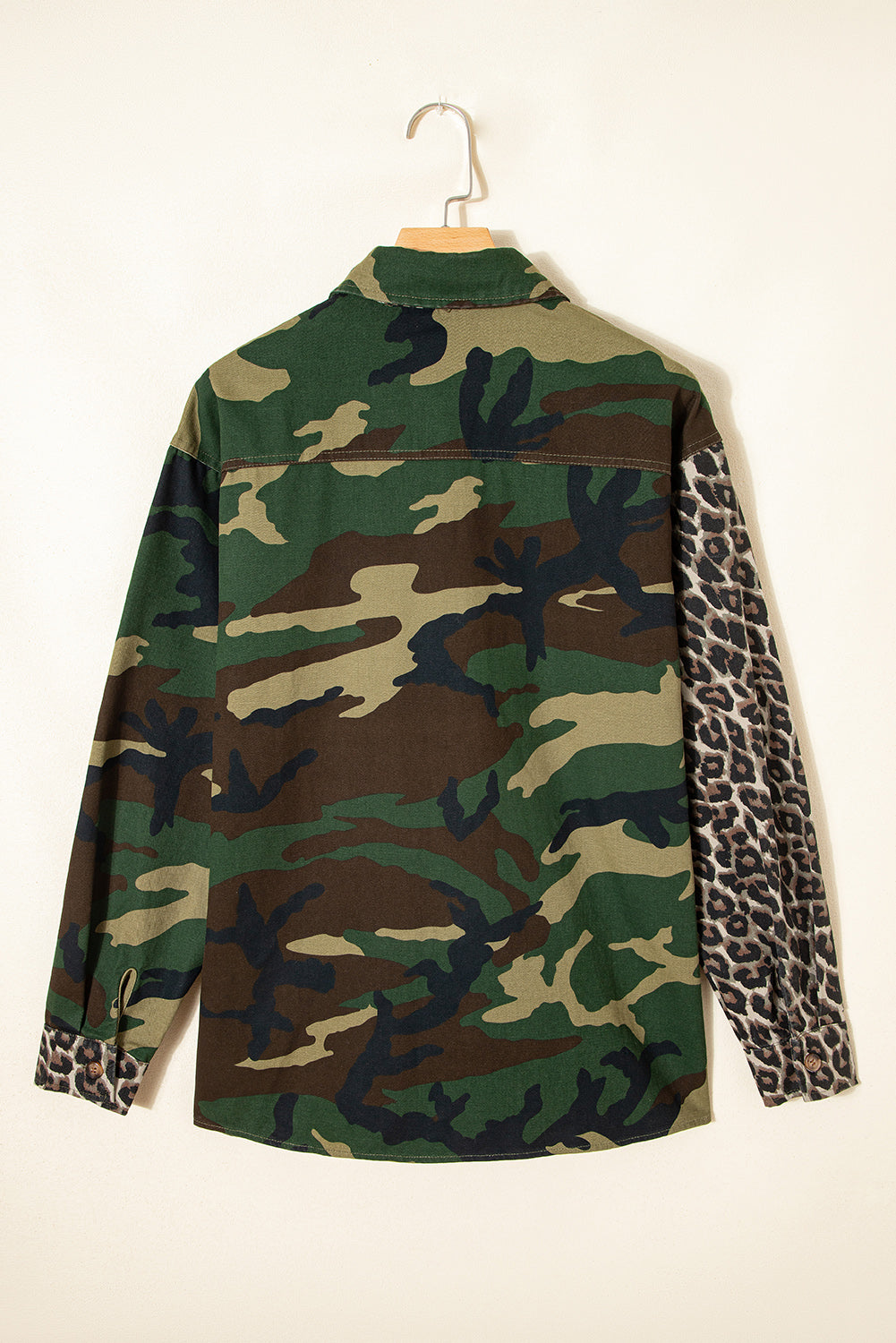 Leopard Camo Patchwork Oversized Shacket