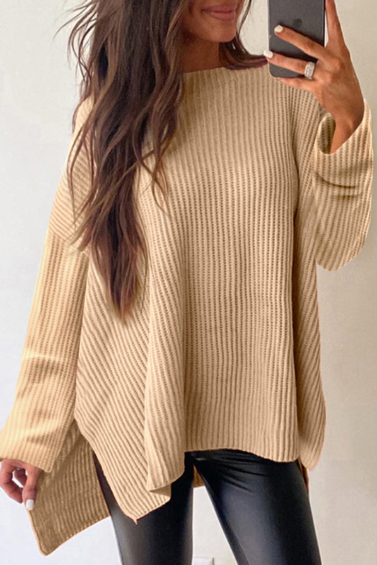 Side Slit Long Sleeve Sweater