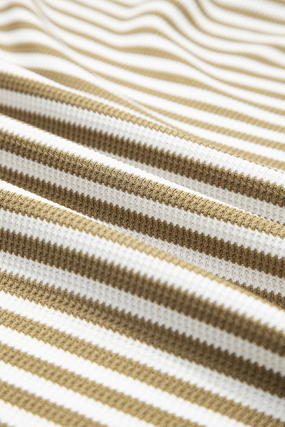 Stripe Thermal Knit Drop Shoulder Top