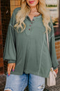 Plus Size Reverse Seam Henley Top