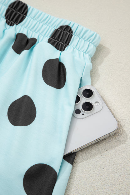 Polka Dot Short Sleeve Top & Mini Skort Set