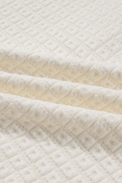 Pineapple Textured Half-Button Collared Sweatshirt