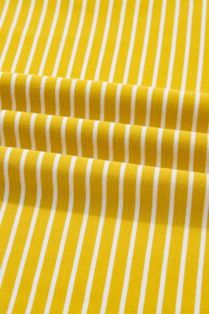 Plus Size Stripe Floral Patchwork Long Sleeve Top