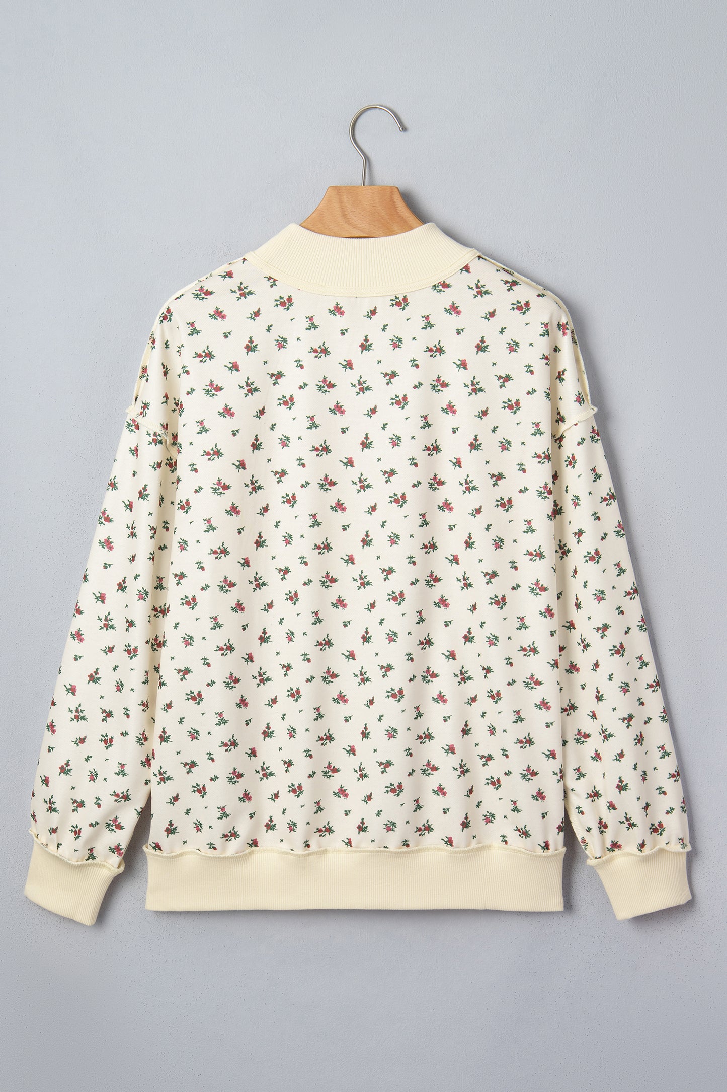Plus Size TEXAS Embroidered Floral Mock Neck Sweatshirt