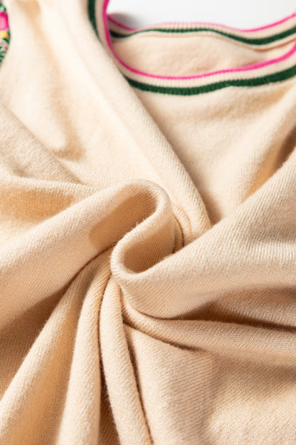 Floral Patchwork Puff Sleeve Sweater