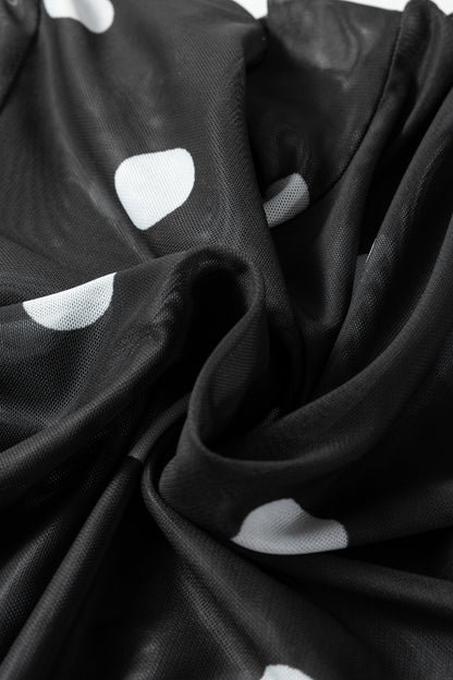 Polka Dot Mesh Long Sleeve Bodysuit