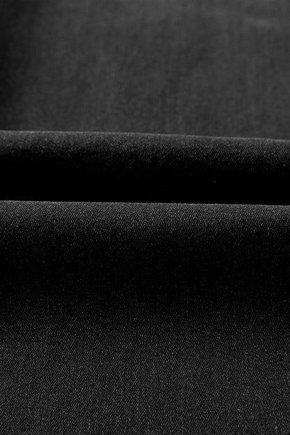 Denim Raw Hem Straight Leg Jeans