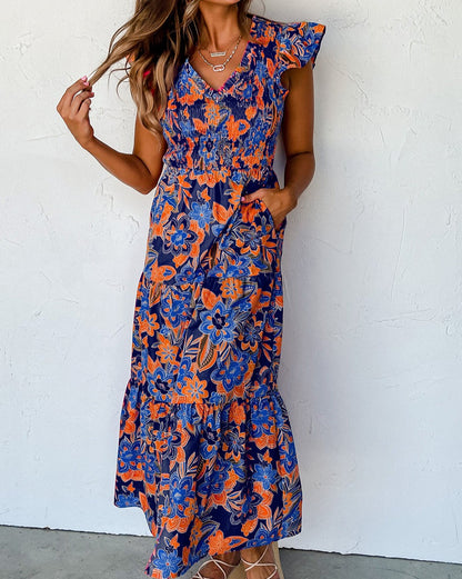 Floral Ruffle Tiered Maxi Dress